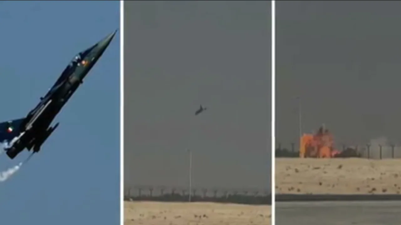 வான் சாகசத்தில் விபரீதம் : விபத்துக்குள்ளான தேஜஸ் போர் விமானம்!