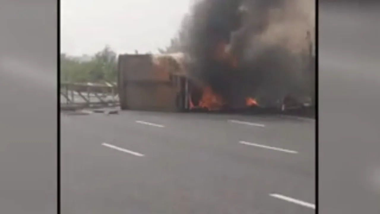 ராஜஸ்தான் : வெடித்துச் சிதறிய கண்டெய்னர் லாரி – ஓட்டுநர் உயிரிழப்பு!