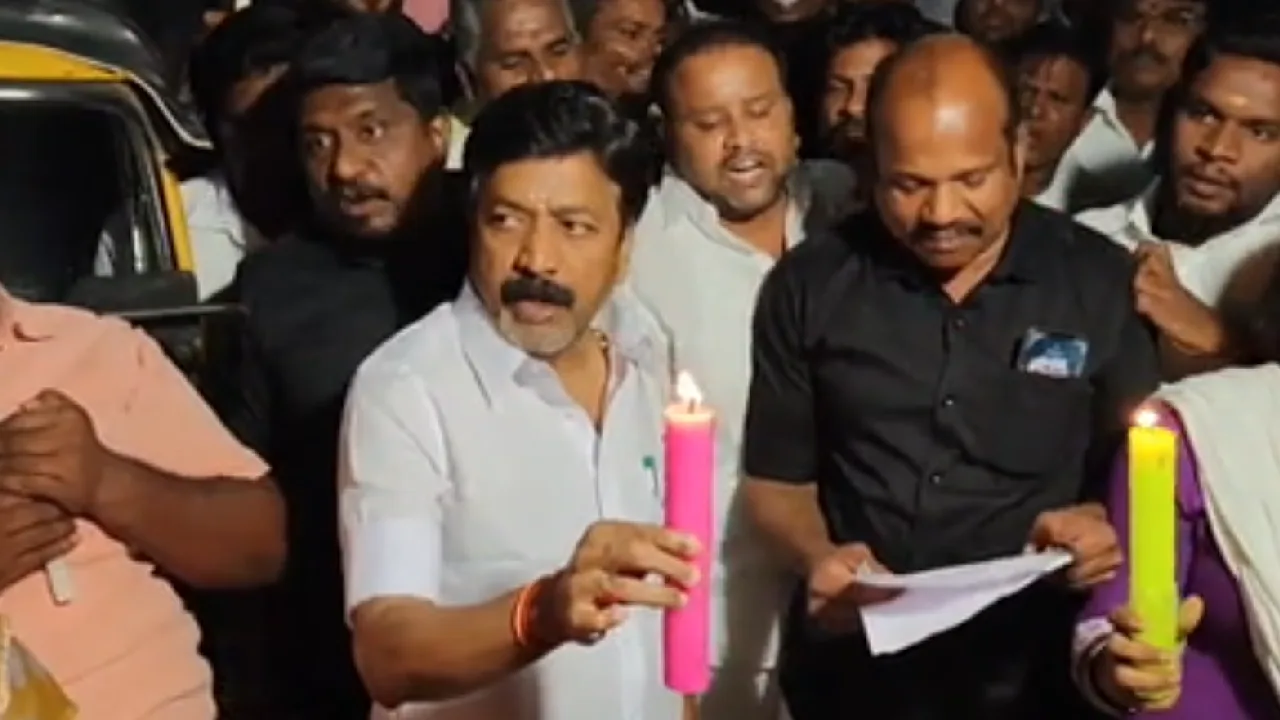 பெண்ணை பாலியல் வன்கொடுமை செய்து திமுக நிர்வாகி மிரட்டுவதாக புகார் – நீதி வேண்டி சி.வி.சண்முகம் உள்ளிட்ட அதிமுகவினர் ஆர்ப்பாட்டம்!