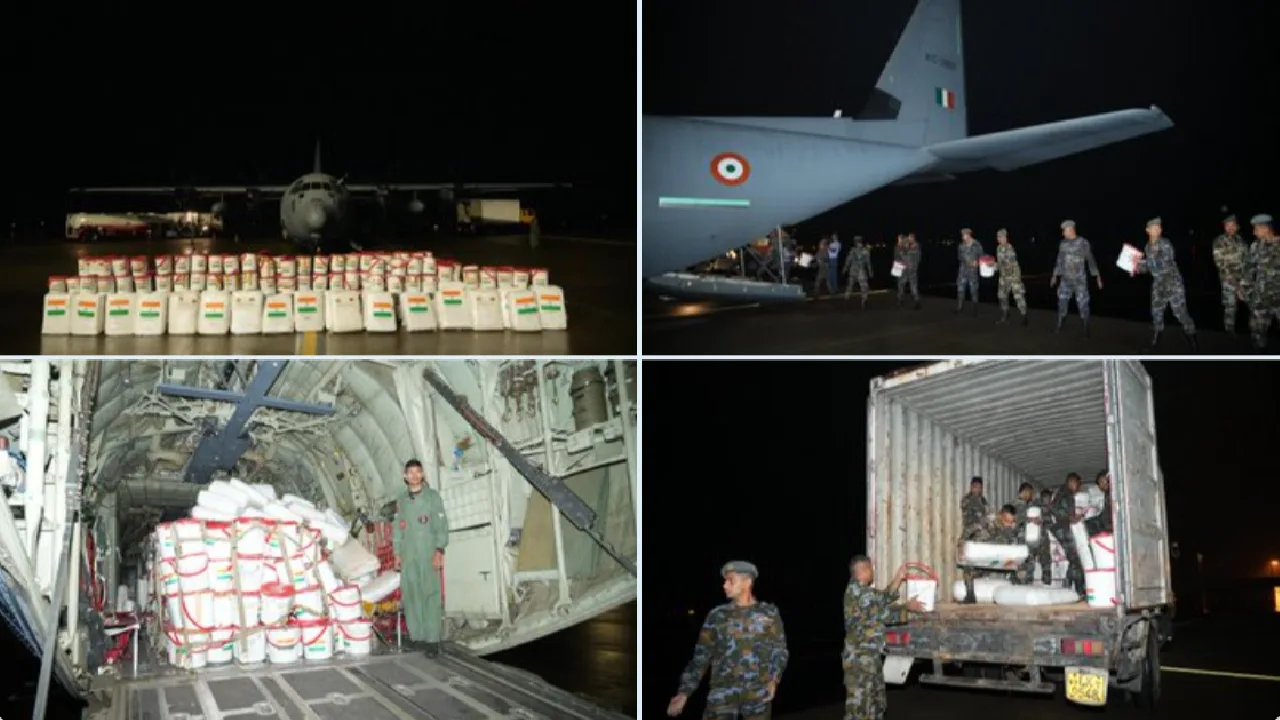 இலங்கைக்கு நிவாரண பொருட்களை அனுப்பி வைத்து இந்தியா உதவிக்கரம்!