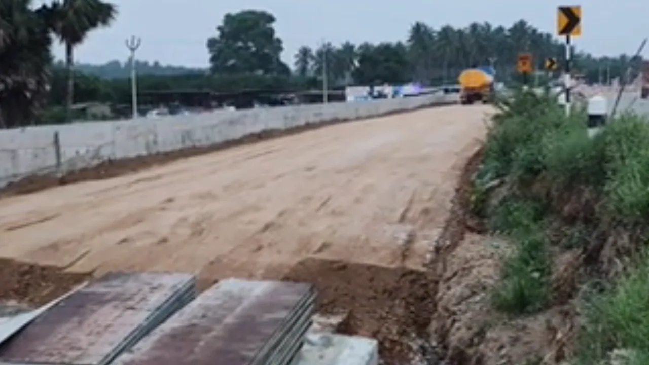 திண்டுக்கல் : மேம்பால பணிகள் தரமற்ற முறையில் நடைபெறுவதாக குற்றச்சாட்டு!