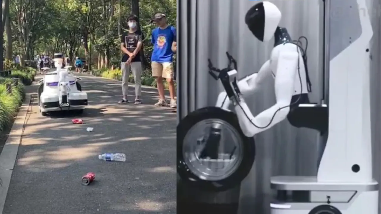 சீனா : மனித உதவியின்றி தானாகவே குப்பைகளை அகற்றும் ரோபோ!