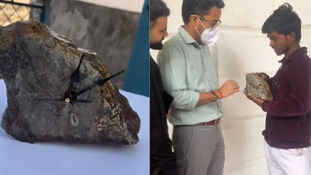 வெறும் கல்லை கடிகாரமாக மாற்றி இளைஞர் அசத்தல்!