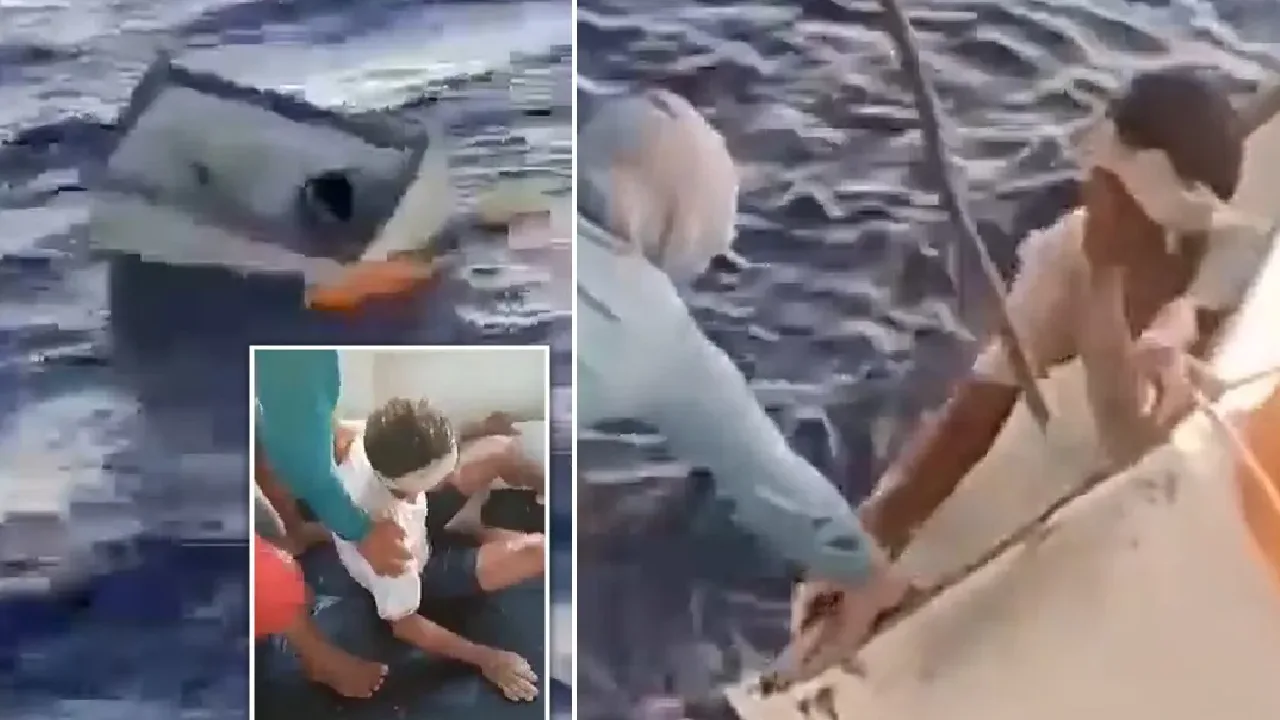 இந்தோனேசியா : மிதந்து வந்த குளிர்சாதன பெட்டியில் கிடைத்த பொருட்களை சாப்பிட்ட இளைஞர்!