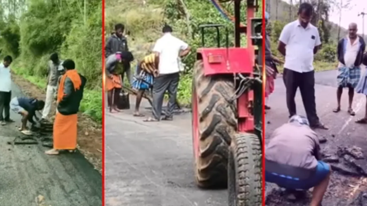 நாமக்கல் : தரமற்ற சாலை – ஒப்பந்ததாரரிடம் சரமாரியாக கேள்வி எழுப்பிய மக்கள்!