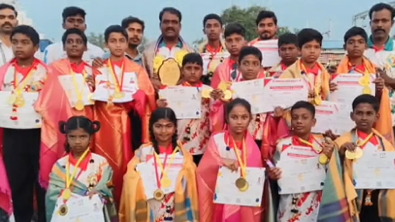 தேசிய வில்வித்தை போட்டியில் தங்கம் வென்ற 17 பேருக்கு உற்சாக வரவேற்பு!