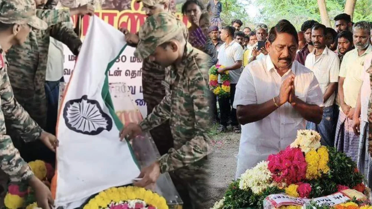 மதுரை : விபத்தில் உயிரிழந்த ராணுவ வீரரின் உடல் தகனம்!