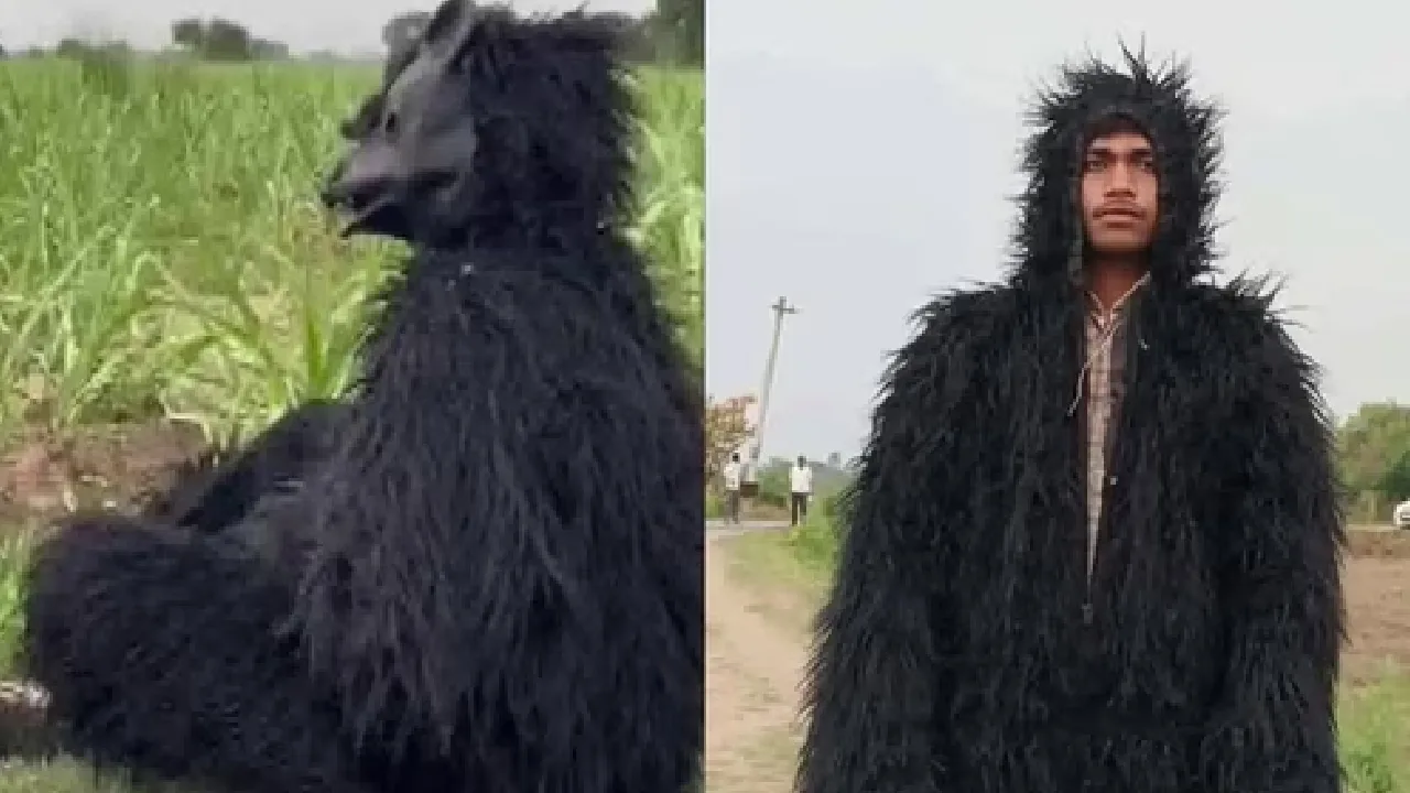 உத்தர பிரதேசம் : கரடி உடையணிந்த நபரை கண்டு ஓட்டம் பிடிக்கும் குரங்கு கூட்டஙகள்!