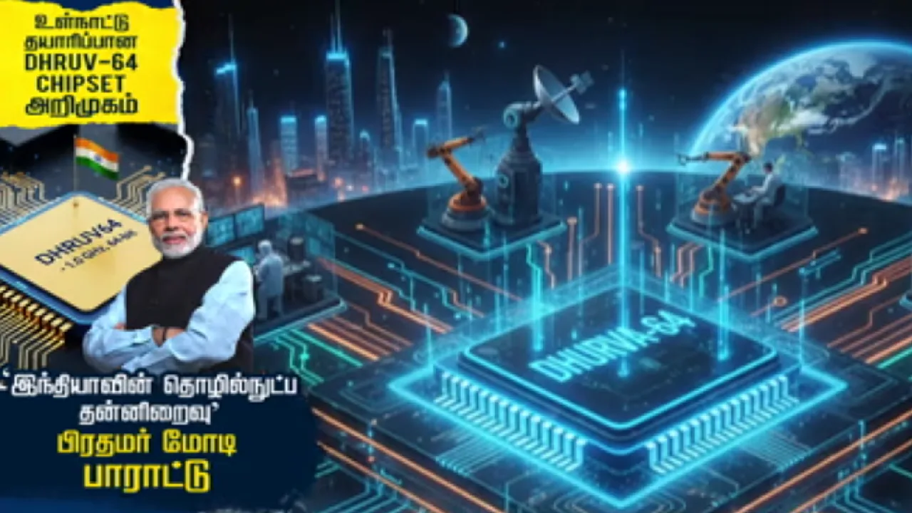 உள்நாட்டு தயாரிப்பான DHRUV-64 CHIPSET அறிமுகம் :  ‘இந்தியாவின்  தொழில்நுட்ப தன்னிறைவு’  பிரதமர் மோடி பாராட்டு!
