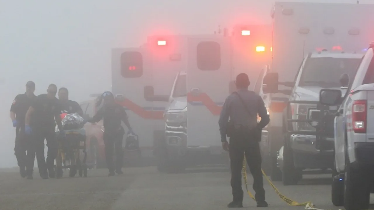 அமெரிக்கா : சிறிய ரக விமானம் கீழே விழுந்து நொறுங்கியதில் 5 பேர் பலி!