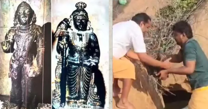 குளத்திற்குள் முருகன் சிலை…  அர்ச்சகர் செய்த அதிர்ச்சி சம்பவம்… சிக்க வைத்த மக்கள்