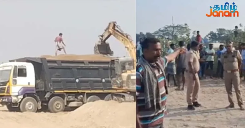 காவிரி ஆற்றில் மணல் கொள்ளை – வாகனங்களை சிறைப்பிடித்த இளைஞர்கள்!