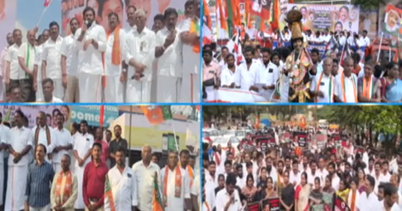 போதைப்பொருள் புழக்கத்தை கட்டுப்படுத்த தவறிய திமுக பிராந்திய அரசுக்கு கண்டனம் – தமிழகம் முழுவதும் என்டிஏ கூட்டணி ஆர்பாட்டம்!