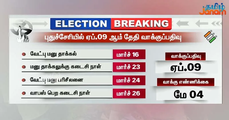 அசாம், கேரளம், புதுச்சேரியில் ஏப்.9-ல் ஒரே கட்டமாக தேர்தல்!