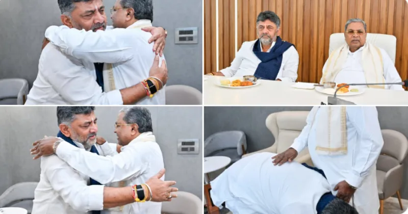 முதல்வர் பதவியில் இருந்து விலகுவதாக அறிவிப்பு – சித்தராமையாவிடம் ஆசி பெற்ற டி.கே.சிவக்குமார்!