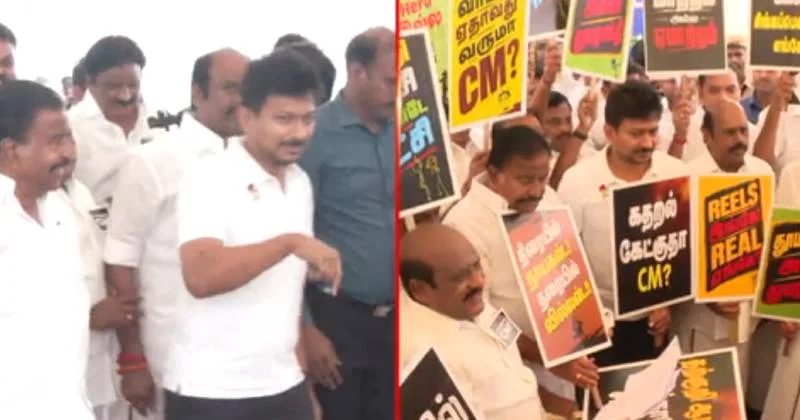 சட்டப்பேரவைக்கு கருப்பு பேட்ஜ் அணிந்து சென்ற திமுக எம்.எல்.ஏ.க்கள் – பதாகைகளை ஏந்தியபடி கோஷம்!
