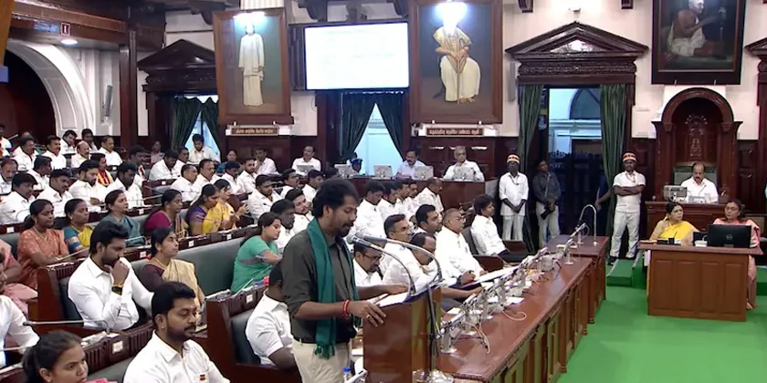முதலமைச்சரை புகழ்ந்து அமைச்சர் வினோத்; எதிர்கட்சிகள் கூச்சலிட்டதால் சலசலப்பு